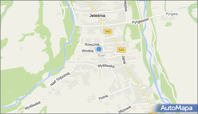 Jeleśnia, Drzewna, mapa Jeleśnia