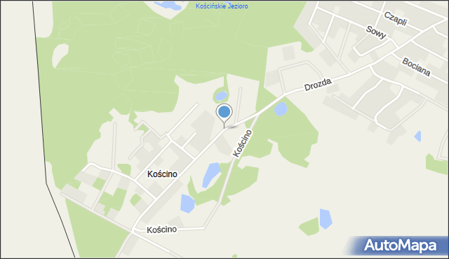 Kościno, Drozda, mapa Kościno