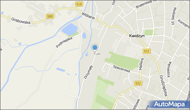 Kwidzyn, Drzymały, mapa Kwidzyn