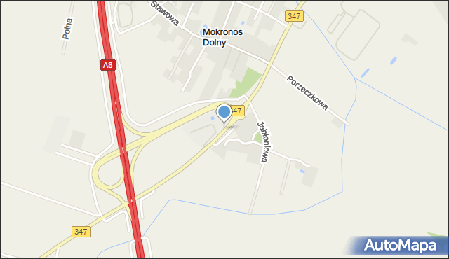 Mokronos Dolny, Drogowców, mapa Mokronos Dolny