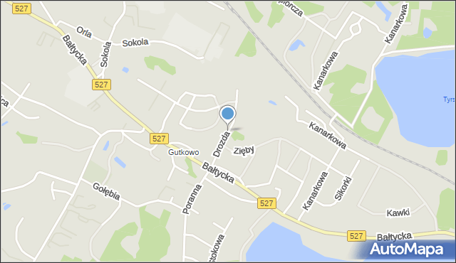 Olsztyn, Drozda, mapa Olsztyna