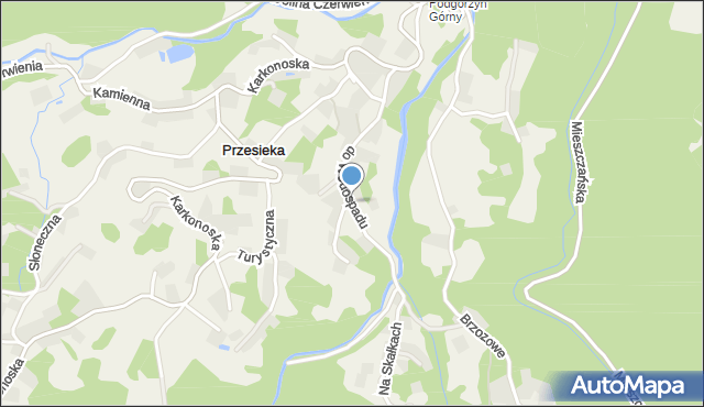 Przesieka gmina Podgórzyn, Droga do Wodospadu, mapa Przesieka gmina Podgórzyn