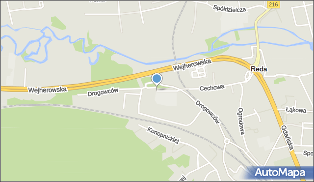 Reda, Drogowców, mapa Reda