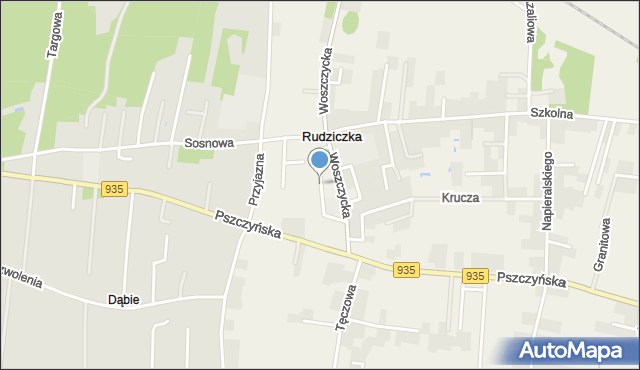 Rudziczka gmina Suszec, Drozdów, mapa Rudziczka gmina Suszec