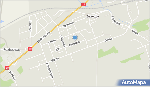 Sokółka, Drzewna, mapa Sokółka
