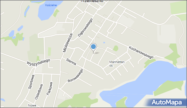 Trzemeszno powiat gnieźnieński, Drybańskiego Stanisława, mapa Trzemeszno powiat gnieźnieński