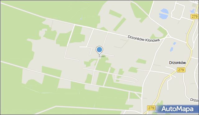 Zielona Góra, Drzonków-Brzozowa, mapa Zielona Góra