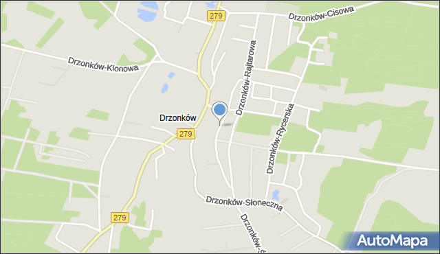 Zielona Góra, Drzonków-Kościelna, mapa Zielona Góra