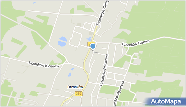 Zielona Góra, Drzonków-Strumykowa, mapa Zielona Góra