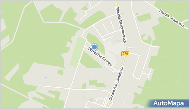 Zielona Góra, Drzonków-Strzelecka, mapa Zielona Góra