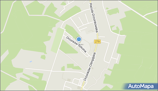 Zielona Góra, Drzonków-Szkolna, mapa Zielona Góra