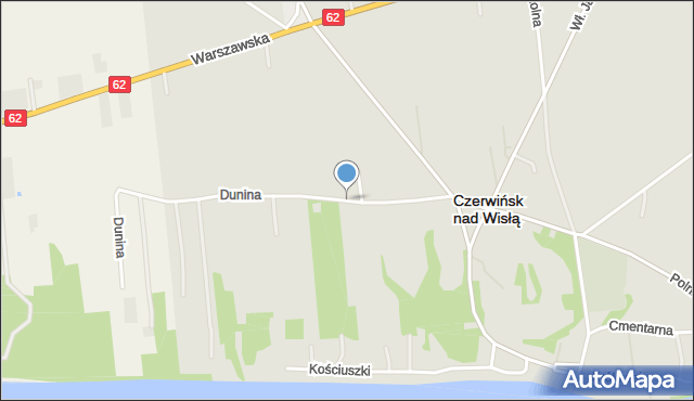 Czerwińsk nad Wisłą, Dunina Piotra, mapa Czerwińsk nad Wisłą