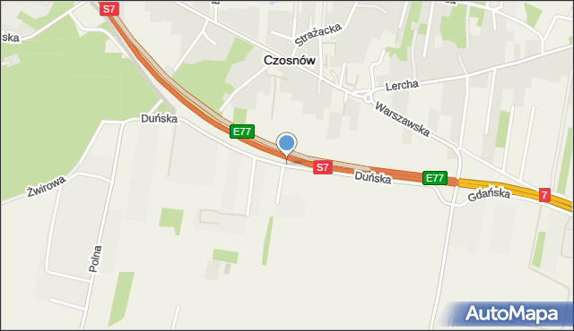 Czosnów, Duńska, mapa Czosnów