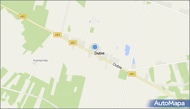 Dubie gmina Szczerców, Dubie, mapa Dubie gmina Szczerców