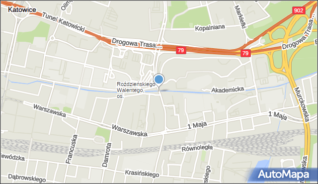 Katowice, Dudy-Gracza Jerzego, mapa Katowic