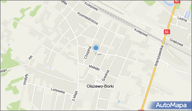 Olszewo-Borki, Dunikowskiego Ksawerego, mapa Olszewo-Borki