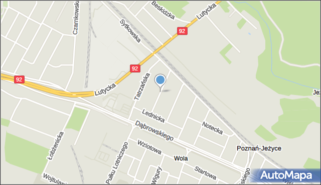 Poznań, Dunajecka, mapa Poznania