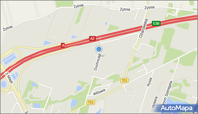 Pruszków, Duchnicka, mapa Pruszków