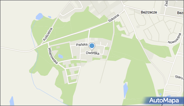 Bezrzecze, Dworska, mapa Bezrzecze