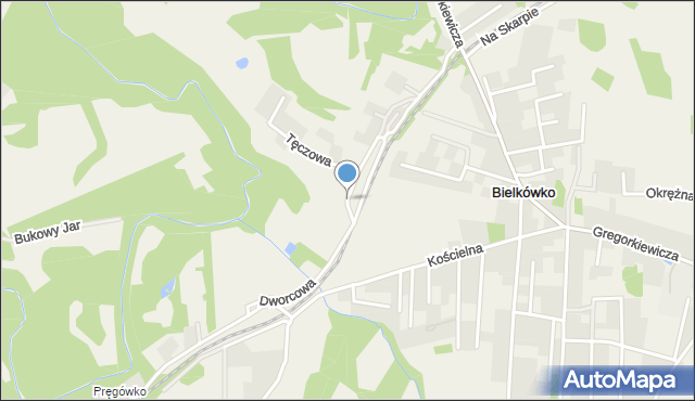 Bielkówko, Dworcowa, mapa Bielkówko