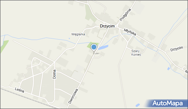 Drzycim, Dworcowa, mapa Drzycim