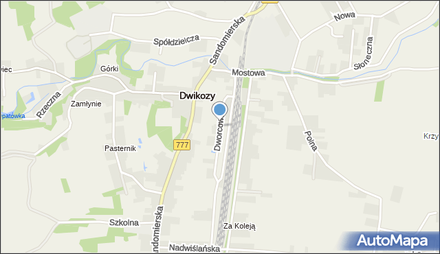 Dwikozy, Dworcowa, mapa Dwikozy