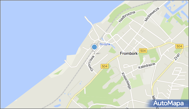 Frombork, Dworcowa, mapa Frombork