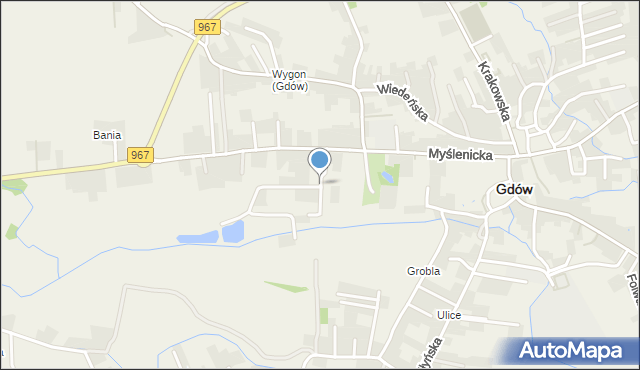 Gdów, Dworska, mapa Gdów