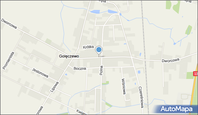 Golęczewo, Dworcowa, mapa Golęczewo