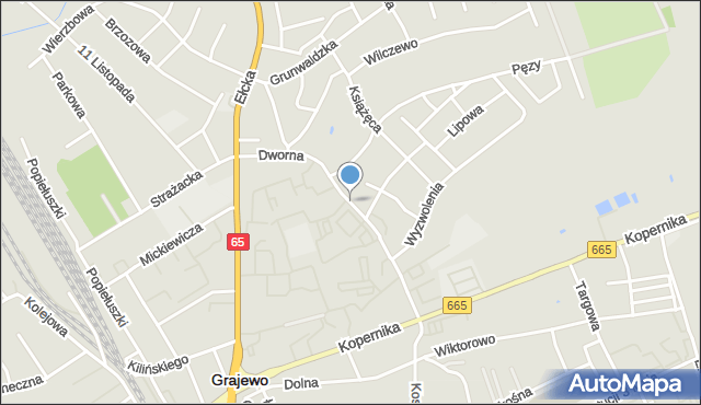 Grajewo, Dworna, mapa Grajewo