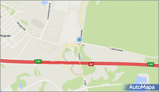 Jaworzno, DWR, mapa Jaworzno