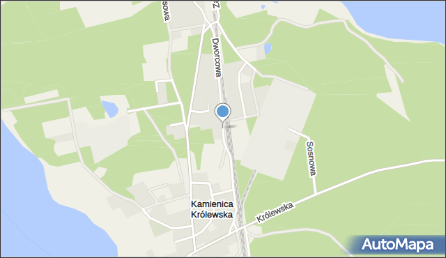 Kamienica Królewska, Dworcowa, mapa Kamienica Królewska