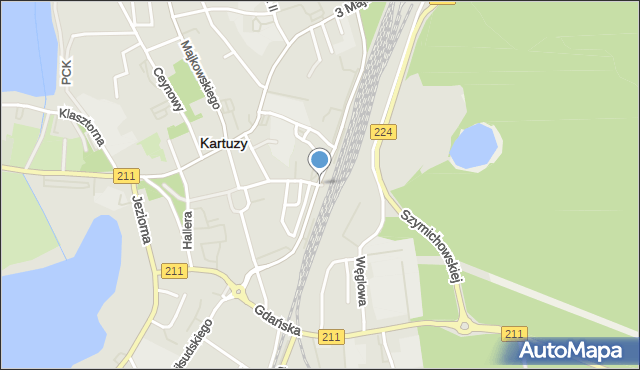 Kartuzy, Dworzec, mapa Kartuzy