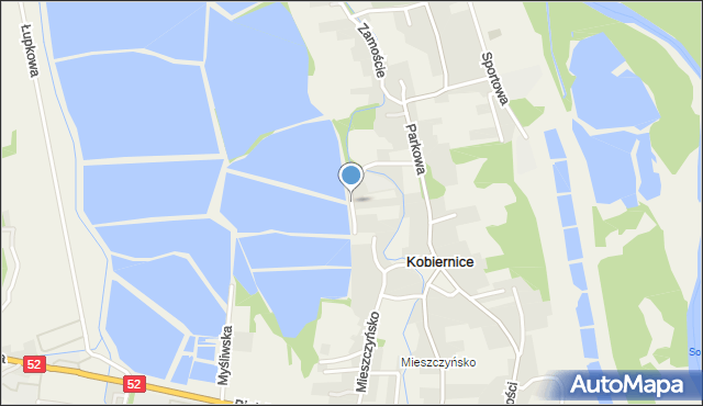 Kobiernice, Dworska, mapa Kobiernice