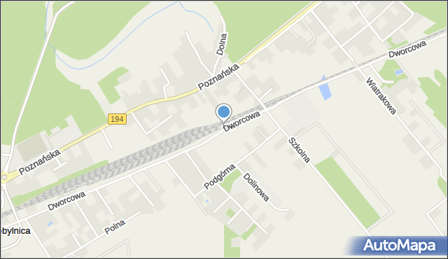 Kobylnica gmina Swarzędz, Dworcowa, mapa Kobylnica gmina Swarzędz