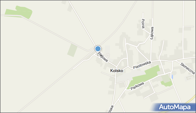 Kolsko, Dworcowa, mapa Kolsko