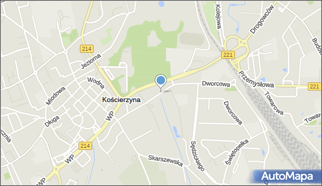 Kościerzyna, Dworcowa, mapa Kościerzyna