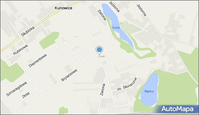 Kunowice, Dworcowa, mapa Kunowice