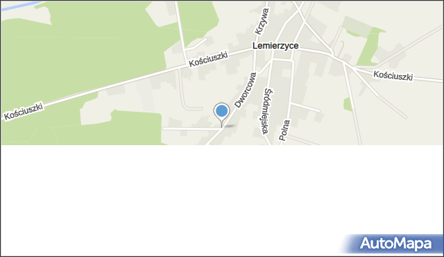 Lemierzyce, Dworcowa, mapa Lemierzyce