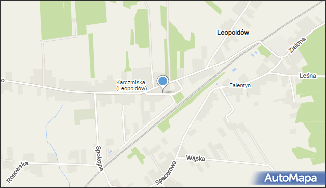 Leopoldów gmina Ryki, Dworcowa, mapa Leopoldów gmina Ryki