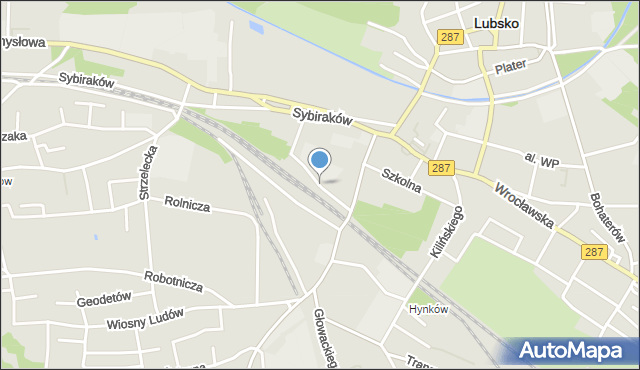 Lubsko, Dworcowa, mapa Lubsko