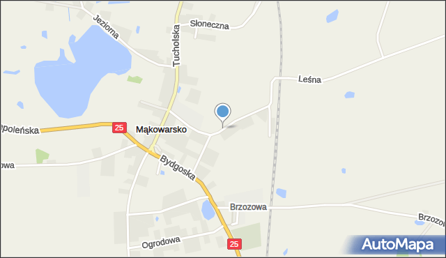 Mąkowarsko, Dworcowa, mapa Mąkowarsko