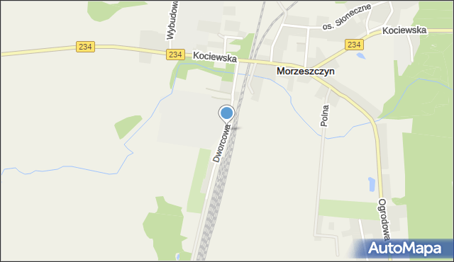 Morzeszczyn, Dworcowa, mapa Morzeszczyn