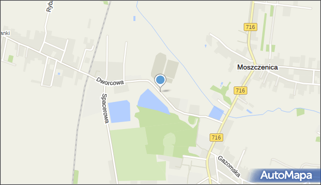 Moszczenica powiat piotrkowski, Dworcowa, mapa Moszczenica powiat piotrkowski