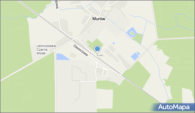 Murów, Dworcowa, mapa Murów