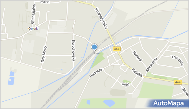 Odolanów powiat ostrowski, Dworcowa, mapa Odolanów powiat ostrowski