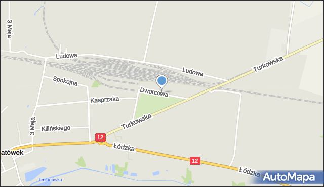 Opatówek powiat kaliski, Dworcowa, mapa Opatówek powiat kaliski