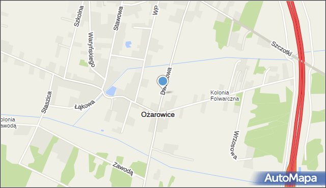 Ożarowice, Dworcowa, mapa Ożarowice