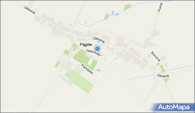 Pągów gmina Wilków, Dworska, mapa Pągów gmina Wilków