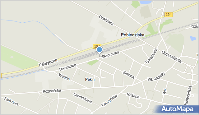 Pobiedziska, Dworcowa, mapa Pobiedziska